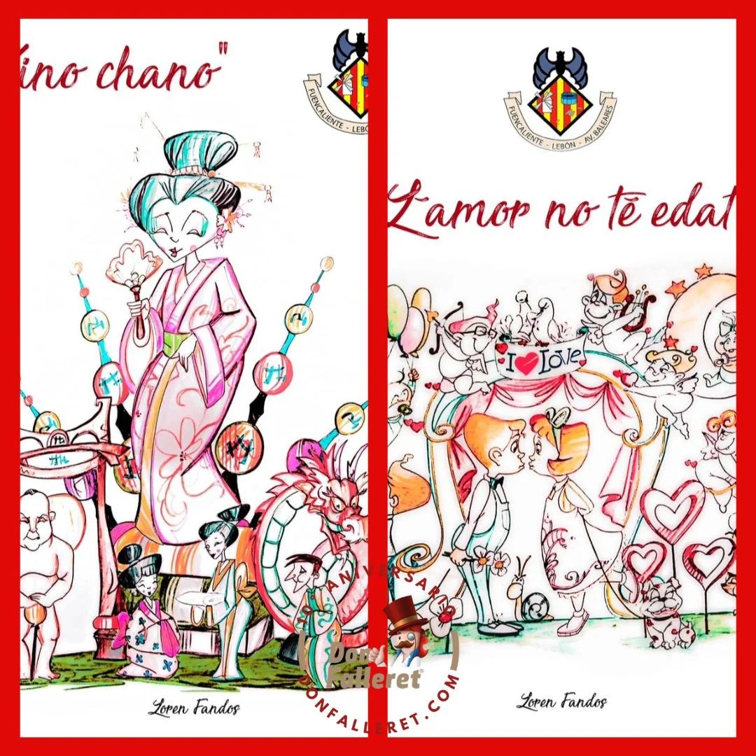 Estos son los bocetos de las Fallas 2025 de la comisión Fuencaliente-Lebón