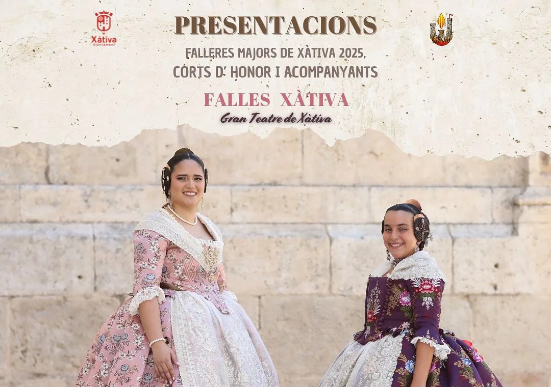 Xàtiva vivirá este fin de semana la presentación de sus Falleras Mayores 2025