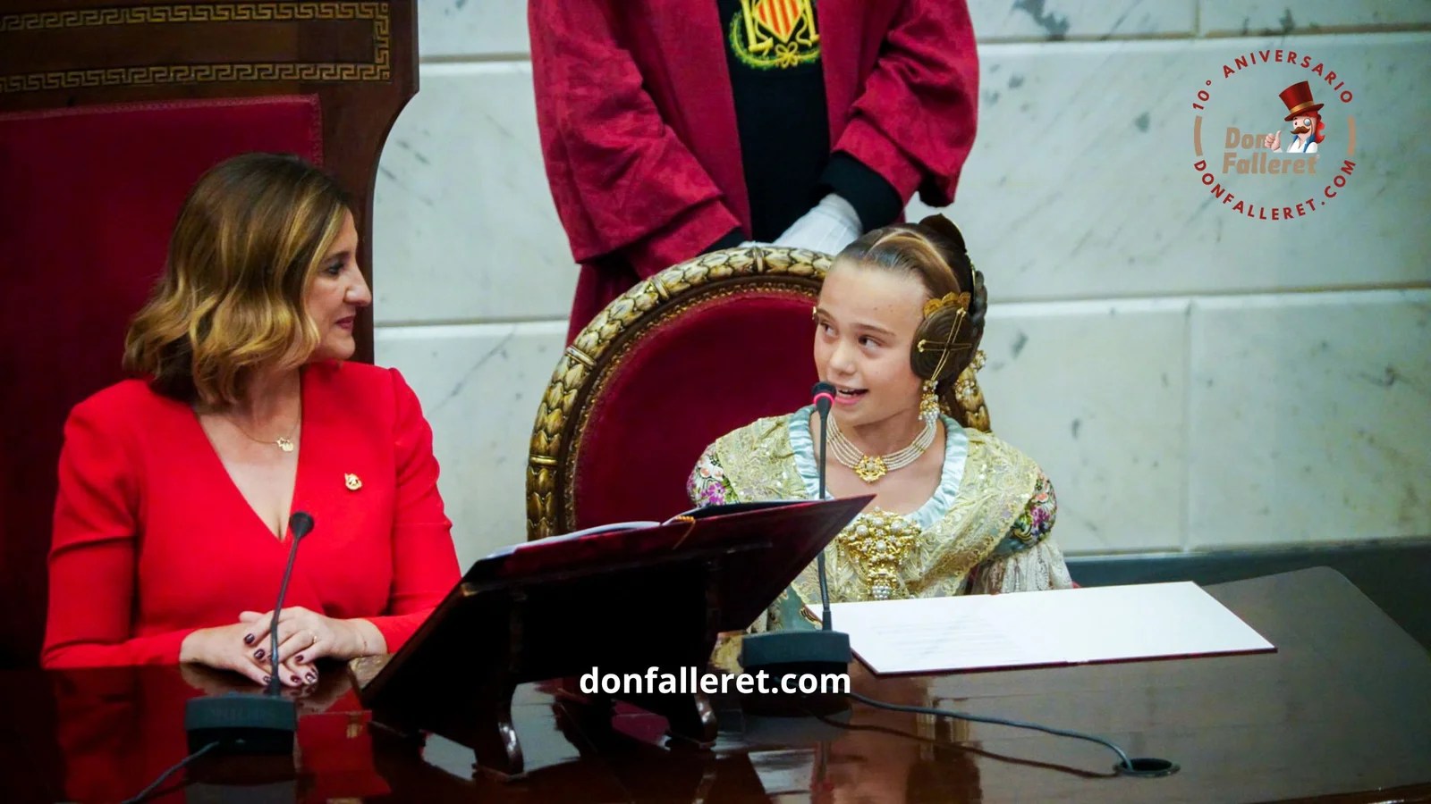 Momento del discurso de Lucía García Rivera, Fallera Mayor Infantil de Valencia 2025