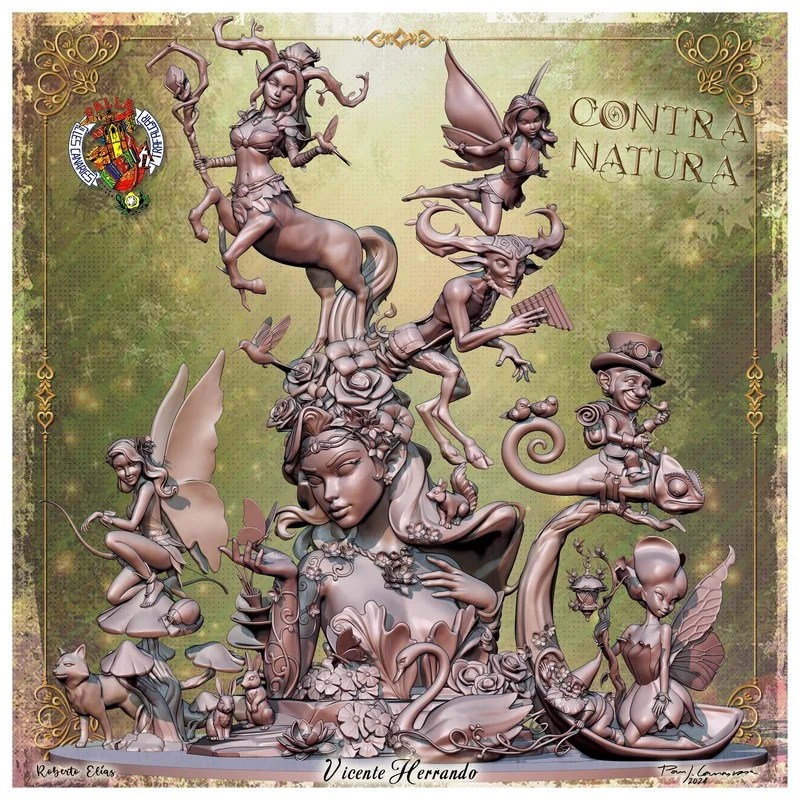 Ya conocemos los bocetos y maquetas de las Fallas 2025 de la Federación de 1ªA 17 BOCETO FALLA ISLAS CANARIAS – TRAFALGAR