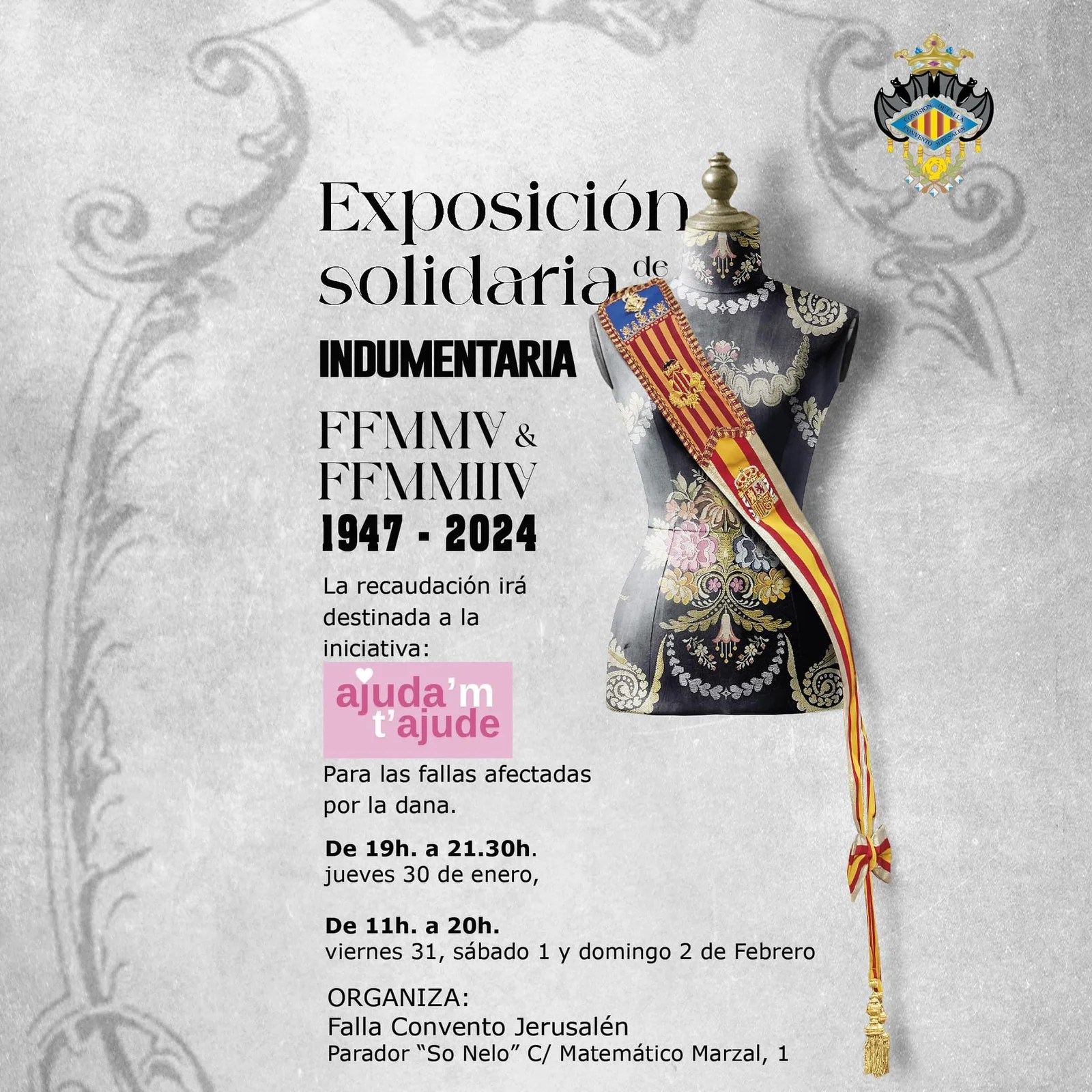 La Falla Convento Jerusalén expone 61 trajes únicos de Falleras Mayores en una exposición benéfica 1 Exposición Solidaria Indumentaria Falla Convento Jerusalén