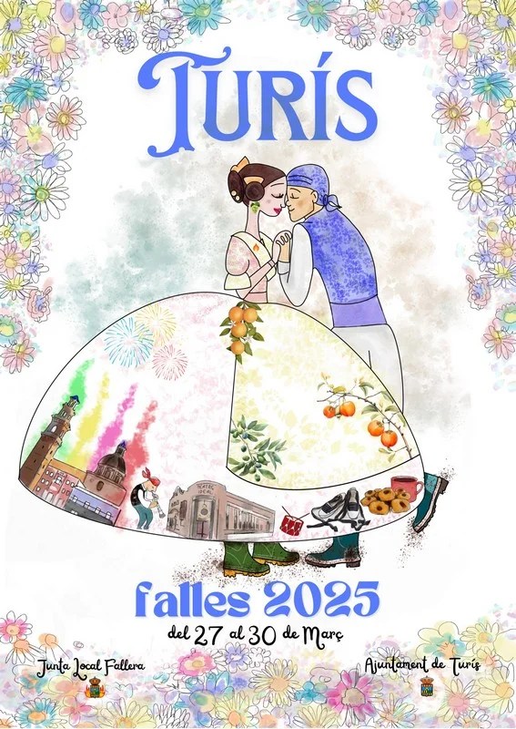 Este es el Cartel de las Fallas de Turis 2025 1 CARTELL FALLES TURIS 2025