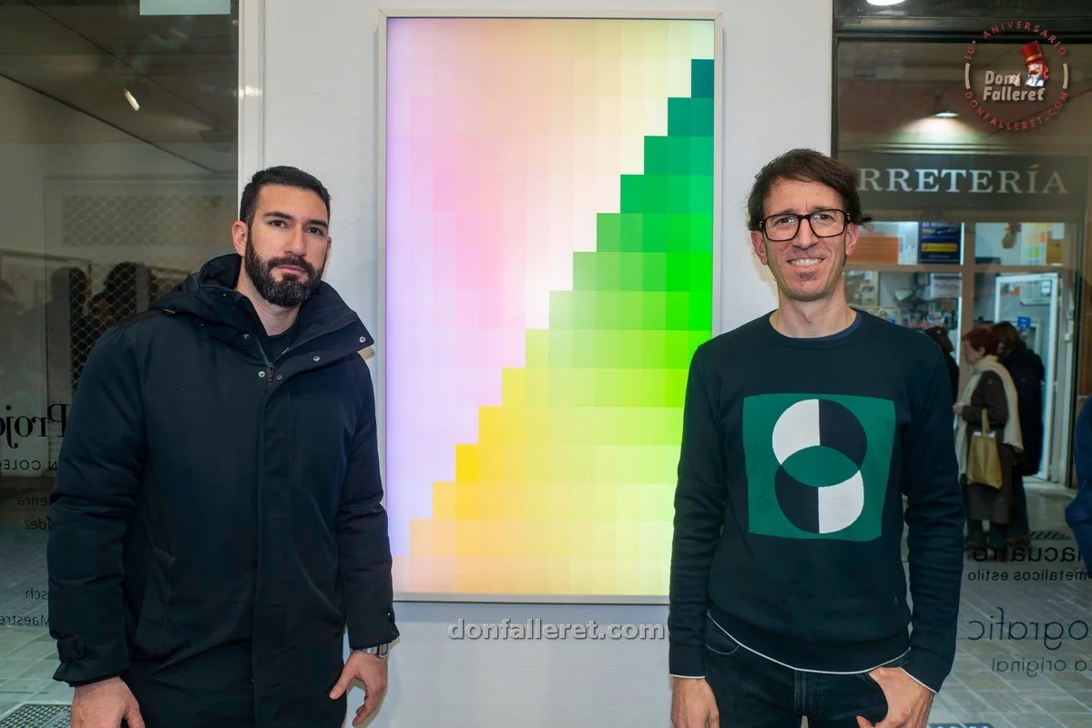 David Castillo, director de la Galería Cuatro y Francisco Grimaldo, director de la Falla Immaterial durante la presentación de la edición de 2025.