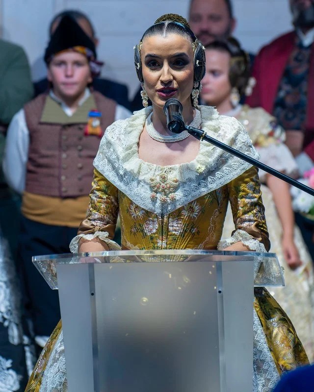 Fallas de Valencia: Así fue "Una Festa per a Tots 2026" 3 Intervención de Carmen Prades, Fallera Mayor de Valencia 2026. Foto: Pablo Garcés