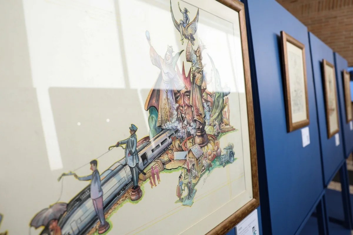 El Museu de l’Artista Faller inaugura la exposición homenaje a Rafael Boluda 3 Detalle de una de las obras de Rafael Boluda en el Museu de l'Artista Faller.