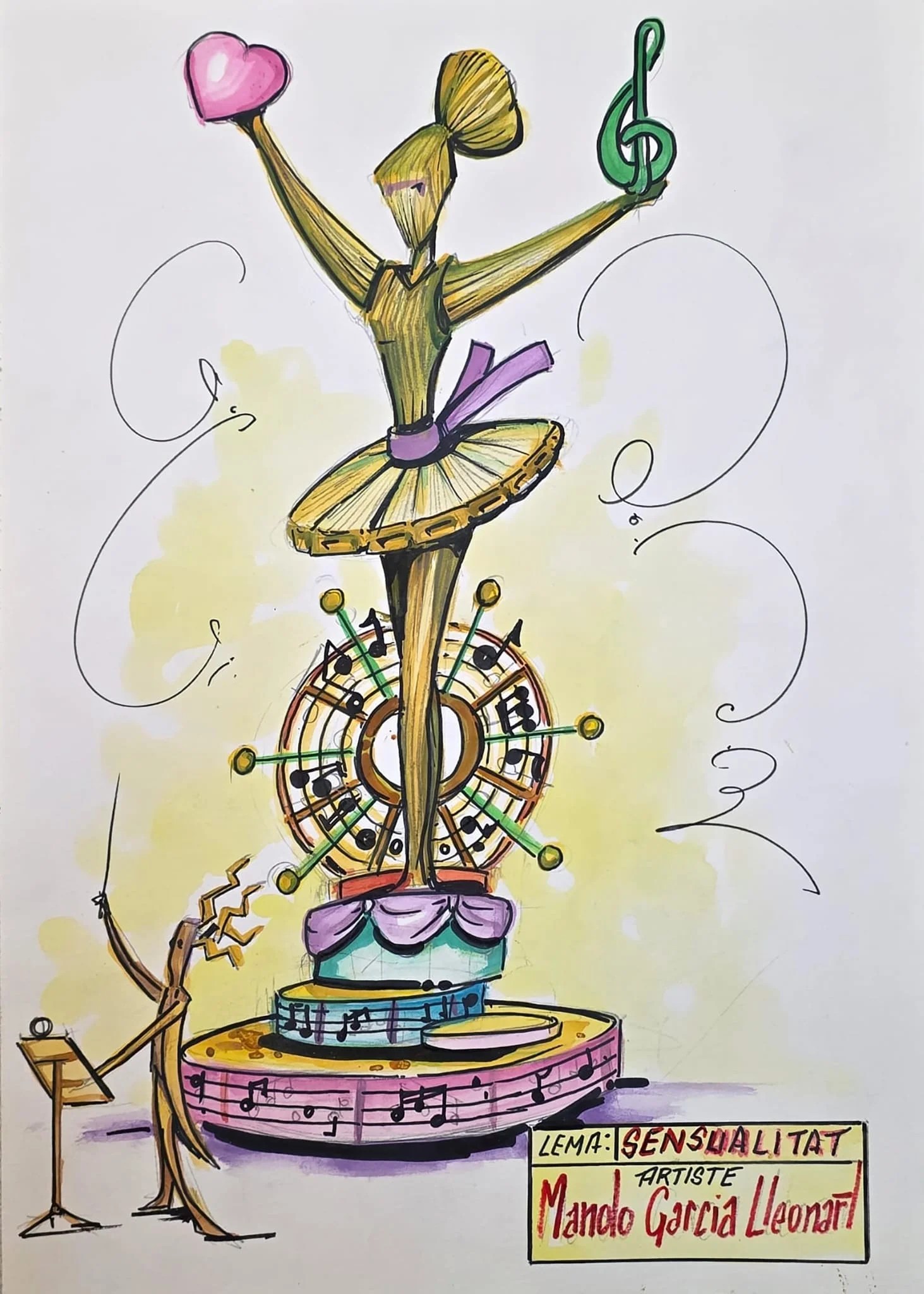 La Falla de Pere presenta sus Fallas 2026 1 Boceto Falla Grande Falla Pintor Salvador Abril - Pedro III El Grande 2026