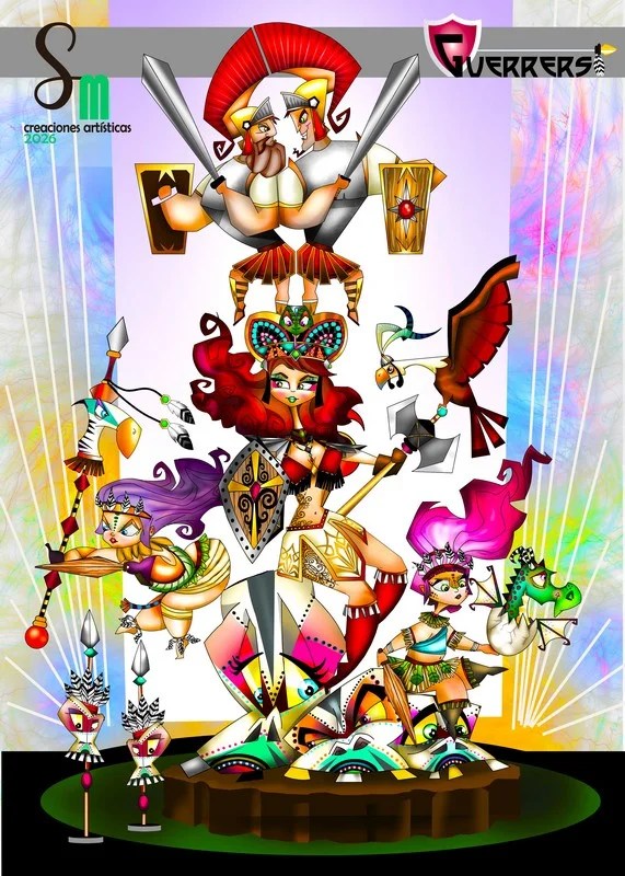 Musoles y Estrugo firman los proyectos de la Falla Clero 2026 4 Boceto Falla Grande Clero 2026