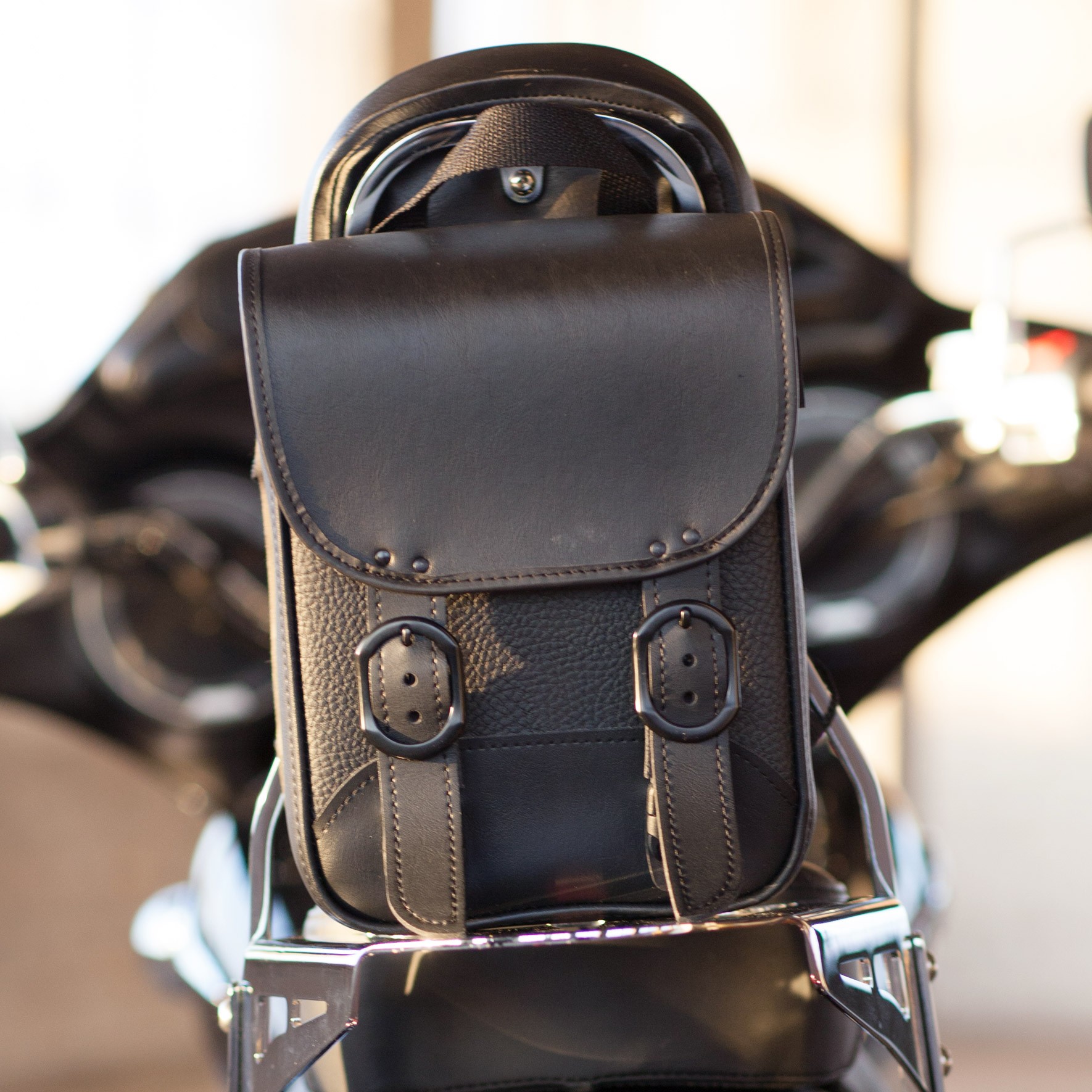 leather sissy bar bag