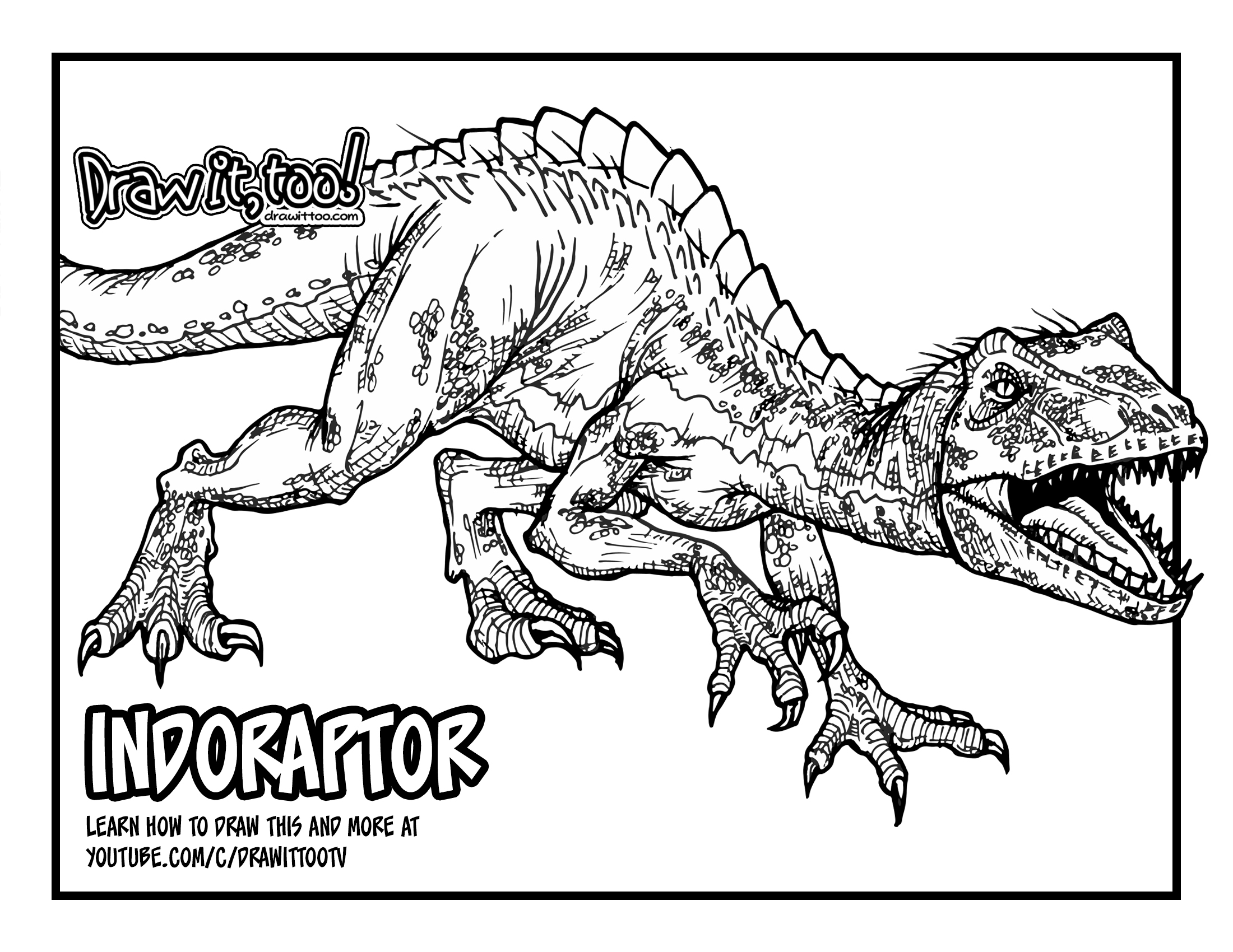 Jurassic World Indoraptor Coloring Page Ecoloringpage Printable Jurassic World Indoraptor Coloring Page Ecoloringpage Printable