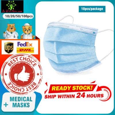 3-Layer Disposable Face Masks 694e8d1f2ee056f98ee488: 10 pcs|20 pcs|50 pcs|100 pcs|250 pcs|500 pcs|1000 pcs New Arrivals 2020 Fight Coronavirus Face Masks Best Sellers