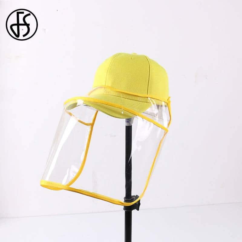 FS Yellow Black Adjustable Face Shield Safety Anti-saliva Anti-fog Dust-proof Reusable For Women Men Protect Full Face Mask color: Beige Face Shield|Black Face Shield|Blue Face Shield|Blue Face Shield 2|Red Face Shield|Yellow Face Shield New Arrivals 2020 Fight Coronavirus