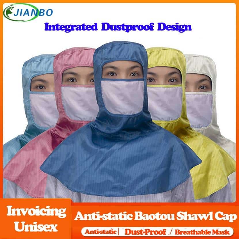High Quality ESD Spray Painting Protective Pharmaceutical Food Factory Hat Head Safety Helmet Work Cleanroom Dustproof Shawl Hat color: Navy Blue|Open Ear Shawl Hat|Open Ear Shawl Hat|Open Ear Shawl Hat|Open Ear Shawl Hat|Pink|Blue|White|Yellow New Arrivals 2020 Fight Coronavirus