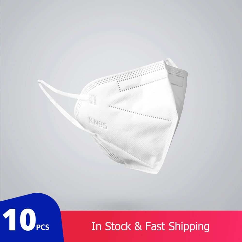 10 pcs KN95 Dustproof Anti-fog And Breathable Face Masks Filtration Mouth Masks 3-Layer Mouth Muffle Cover (not for medical use) Color: White New Arrivals 2020 Fight Coronavirus