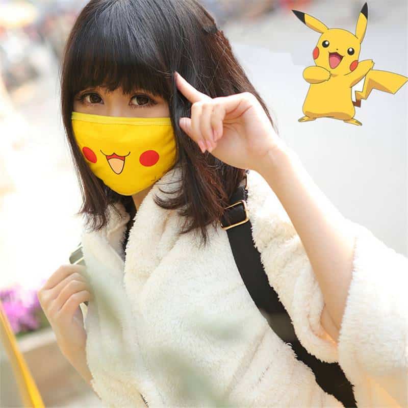 New Cartoon Pokemon Pocket Monster Pikachu Cosplay Masks Cotton Women Girls Smile Kawaii Sunscreen Outdoor Travel Sreet Mask DR. KILL PAIN : Want's Happy Kid's :) New Arrivals 2020 Fight Coronavirus