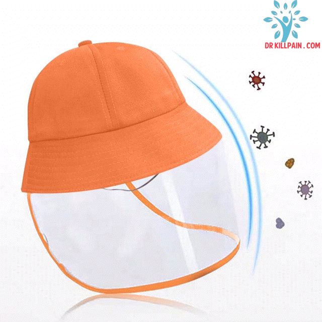 Fisherman Hat with Face Shield For Kids color: Orange|Red|Yellow New Arrivals Coronavirus Protective Gear