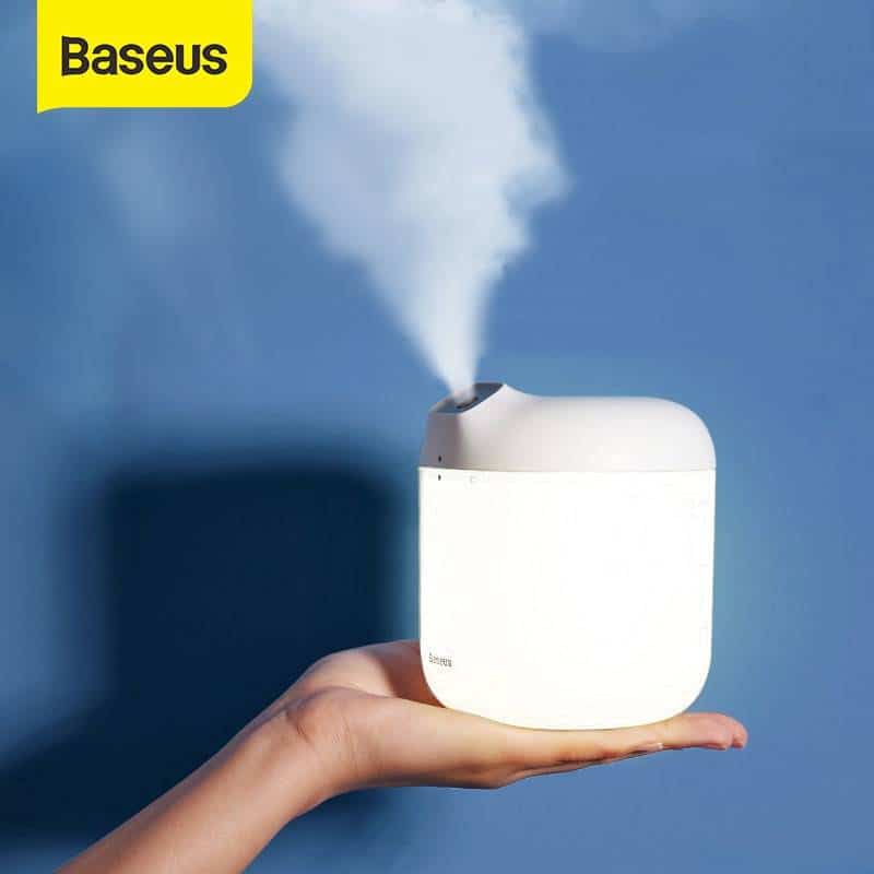 Baseus Humidifier Air Diffuser Difusor For Home Office 600 ml Large Capacity Air Humidifier Humidificador With LED Lamp color: White New Arrivals 2020 Fight Coronavirus Best Sellers