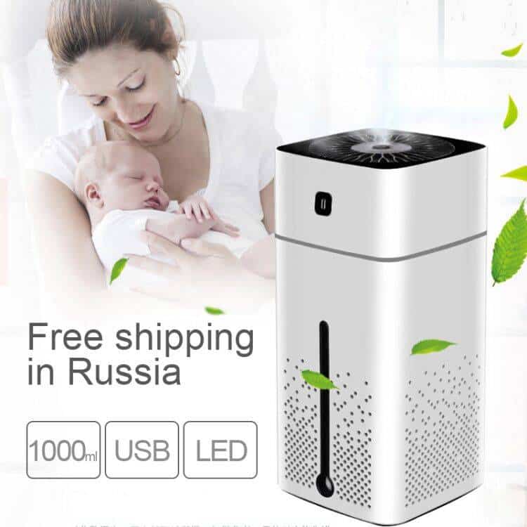High Quality 1000Ml Air Humidifier Ultrasonic Usb Diffuser Aroma Essential Oil Led Night Light Lamp Mist Purifier 7 color ligh color: Black|White New Arrivals 2020 Fight Coronavirus Best Sellers