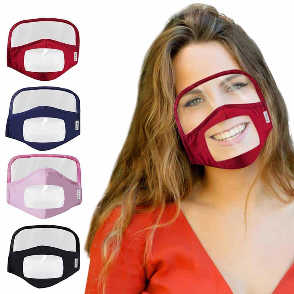 4Pcs Masque Adult Face Mask with Eyes Screen Mask With Clear Window Visible Dustproof Mascarillas Cosplay Mask color: A|B|C|D|E New Arrivals 2020 Face Masks