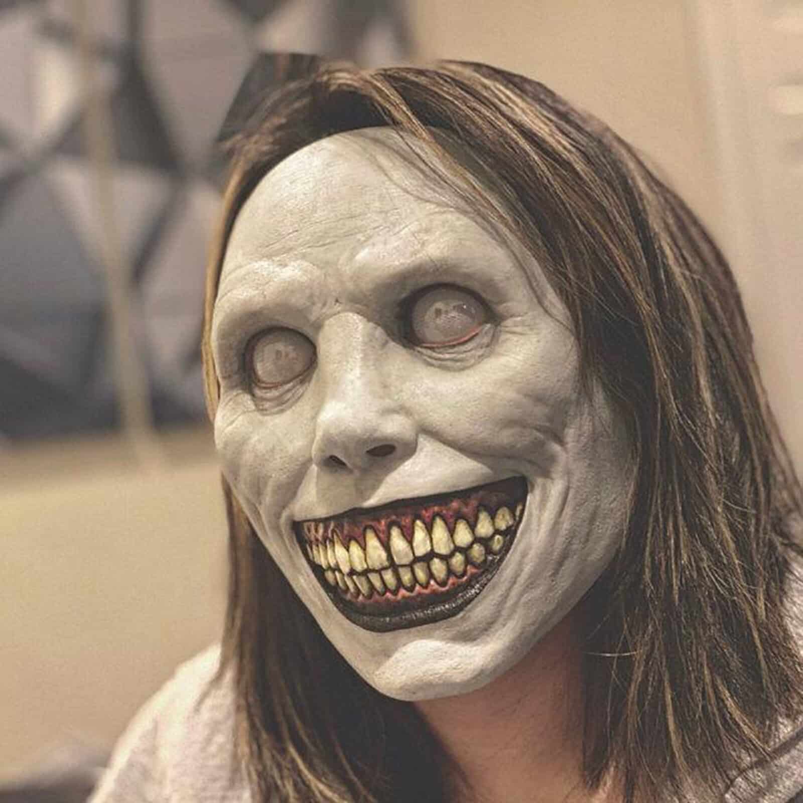 Creepy Halloween Masks Smiling Demons The Evil Cosplay Props Mouth Caps Washable Scary Party Cosplay Props Mascarillas color: White New Arrivals Uncategorized