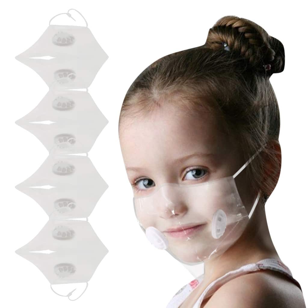 Transparent Mouth Masks For Kids 4pcs Transparent Mask Halloween Cosplay Christmas Masks For Face masque enfant lavable маска color: 1pc|4pc New Arrivals Coronavirus Protective Gear Face Masks Safest Face Masks For Kids Best Back to School Face Masks For Kids