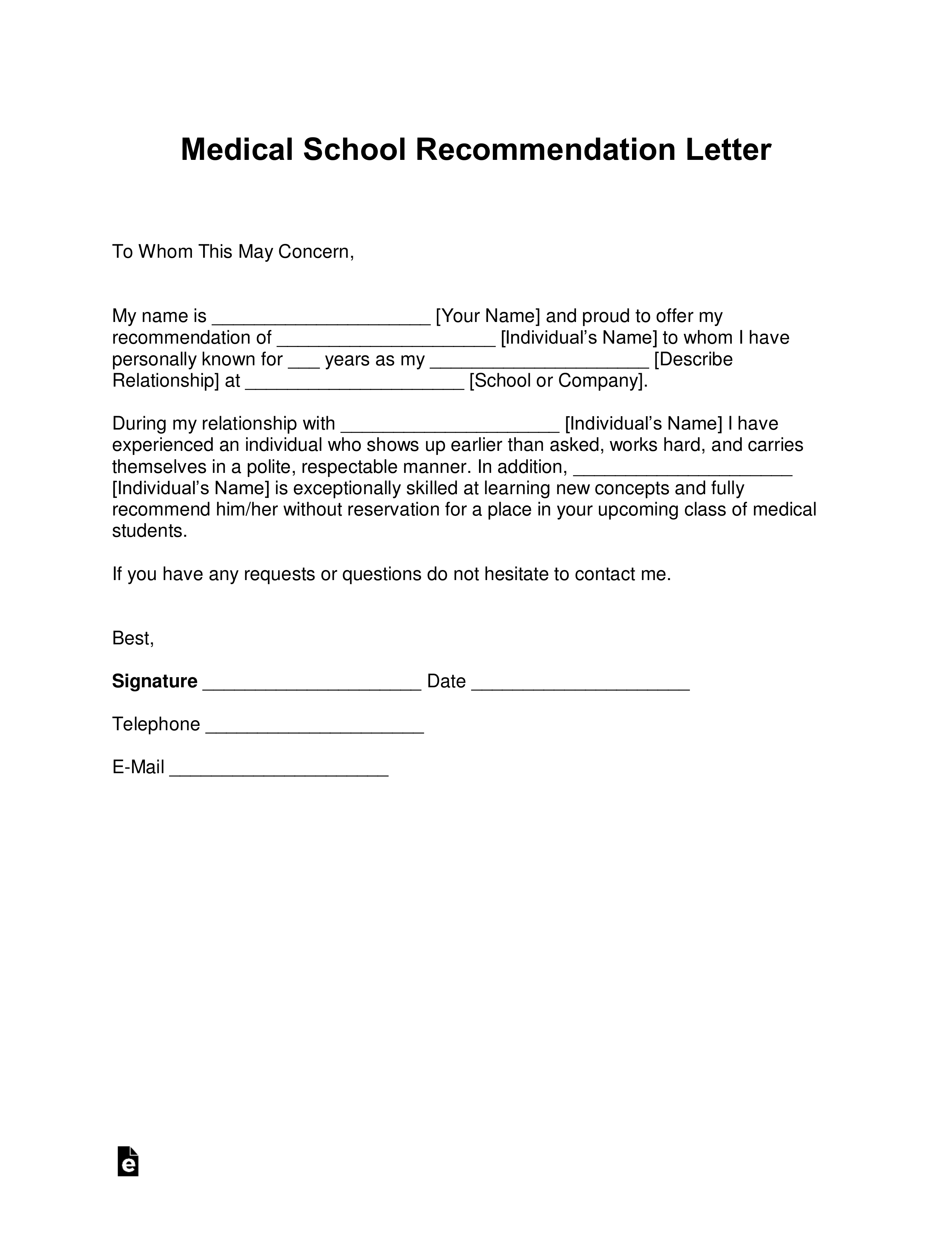 Free Letter Of Recommendation Templates 22 Pdf Word Eforms