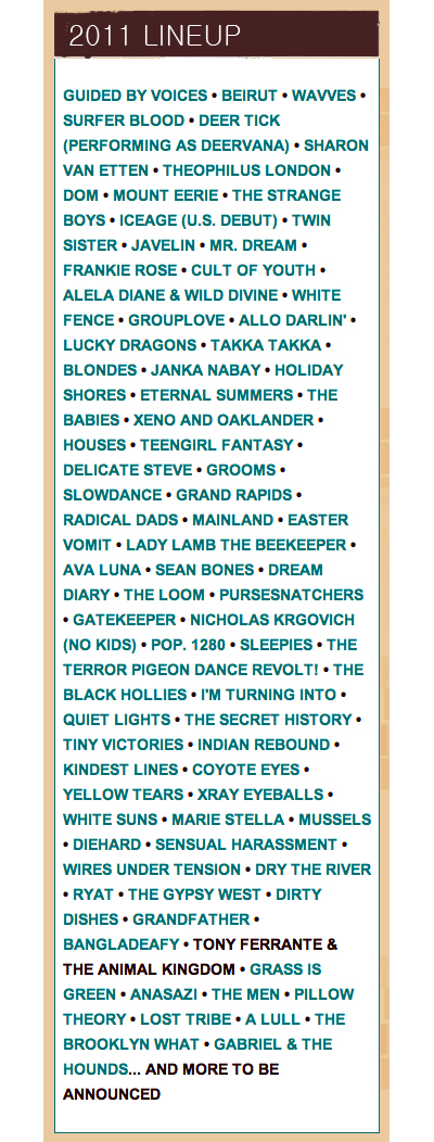 Northside Lineup 2011