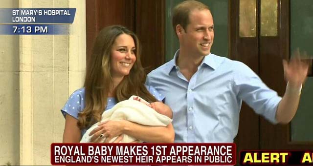 Royal Baby, Appearance, Boy, Kate Middleton, Prince William, Lindo Wing, St. Mary's, Hospital Steps, Princess Diana, Duchess of Cambridge, Duke of Cambridge, Kate Middleton, Prince William, Prince Harry, London, Father, Mother, Crowd, Security