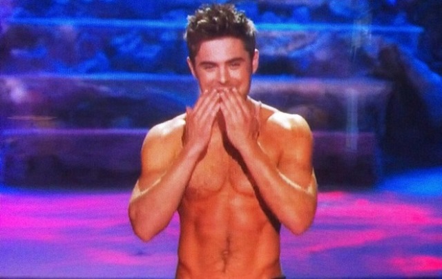 Zac Efron Shirtless MTV Movie Awards, Rita Ora Rips Zac Efron's Shirt Off, Zac Efron Best Shirtless Performance, Zac Efron MTV Movie Awards 2014, Zac Efron Topless MTV Movie Awards