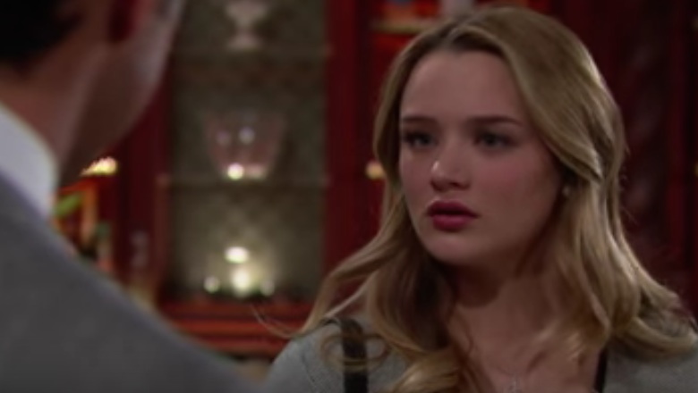 Summer (R) causes a scene when she brings Luca (L) to Jack and Neil's AbottWinters charity event. (CBS Screenshot)