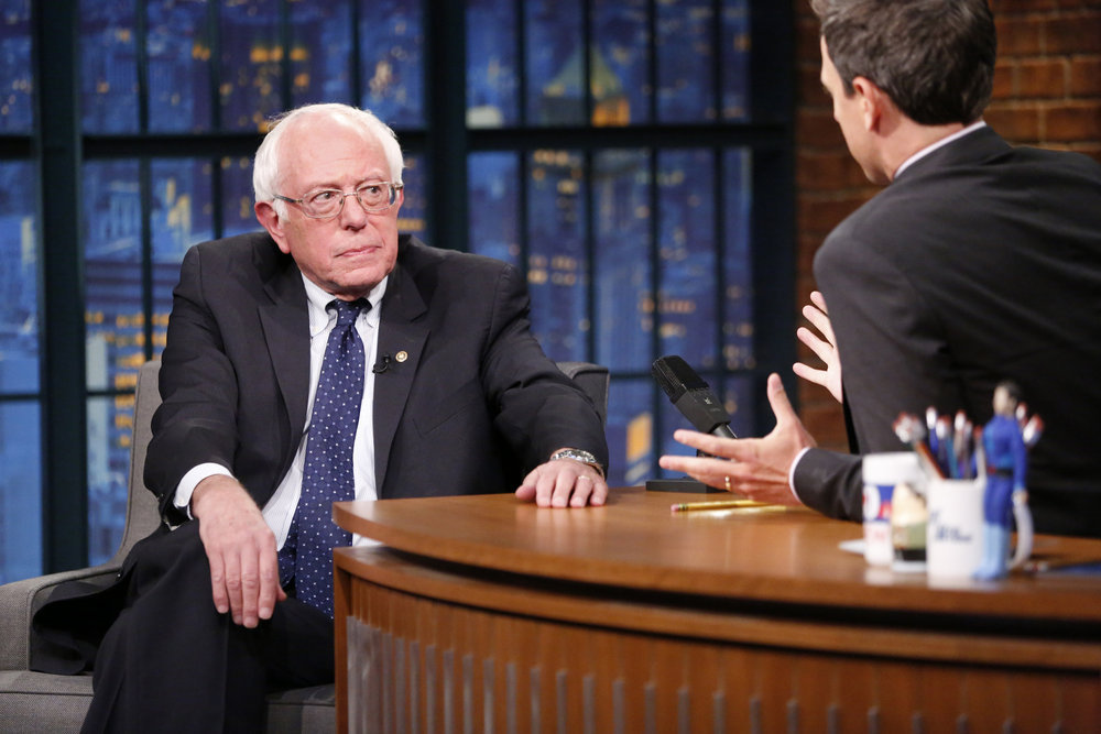 Seth Meyers, Bernie Sanders, Late Night Bernie Sanders, Bernie Sanders Hillary Clinton