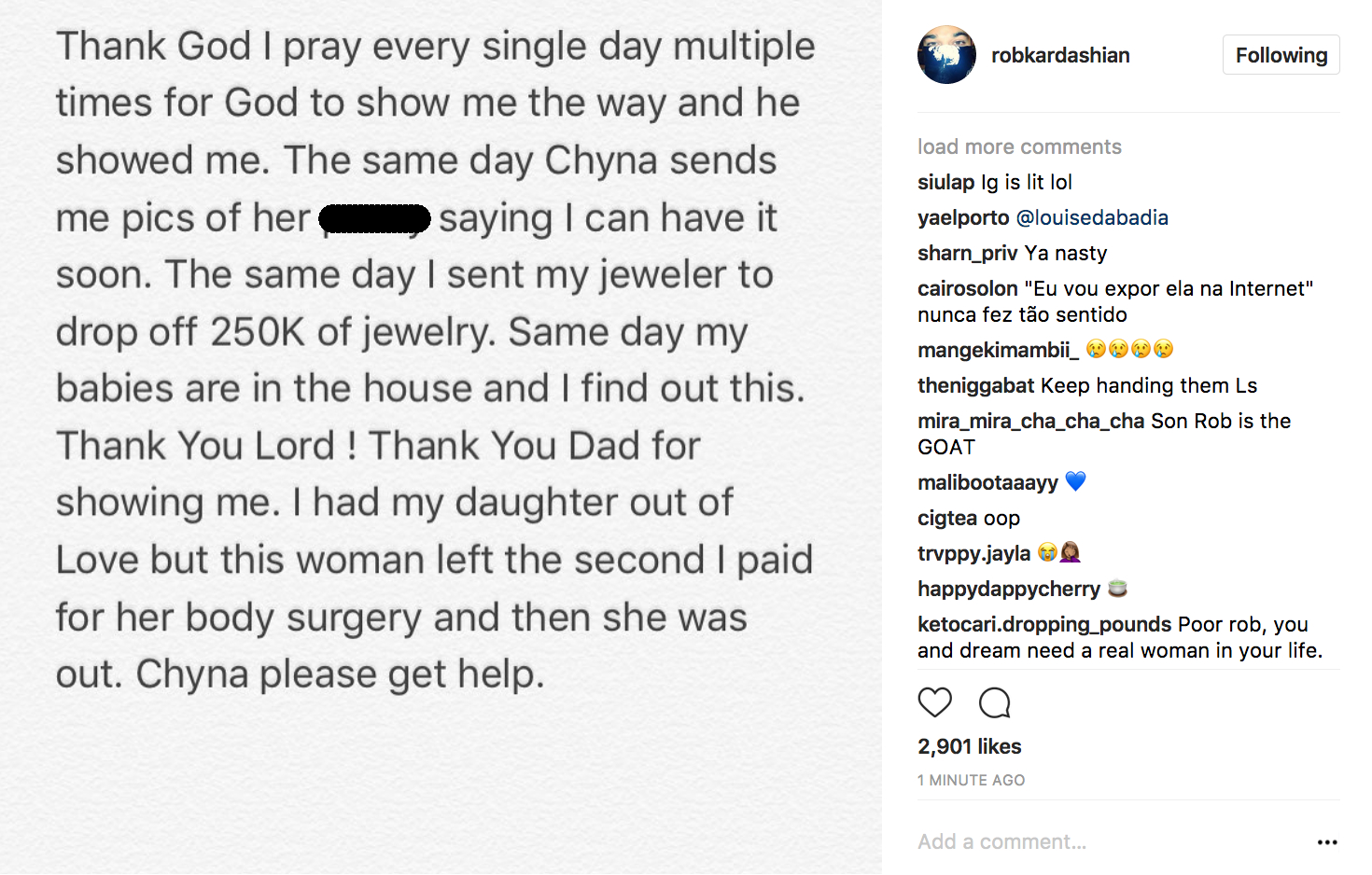 Rob Kardashian Instagram