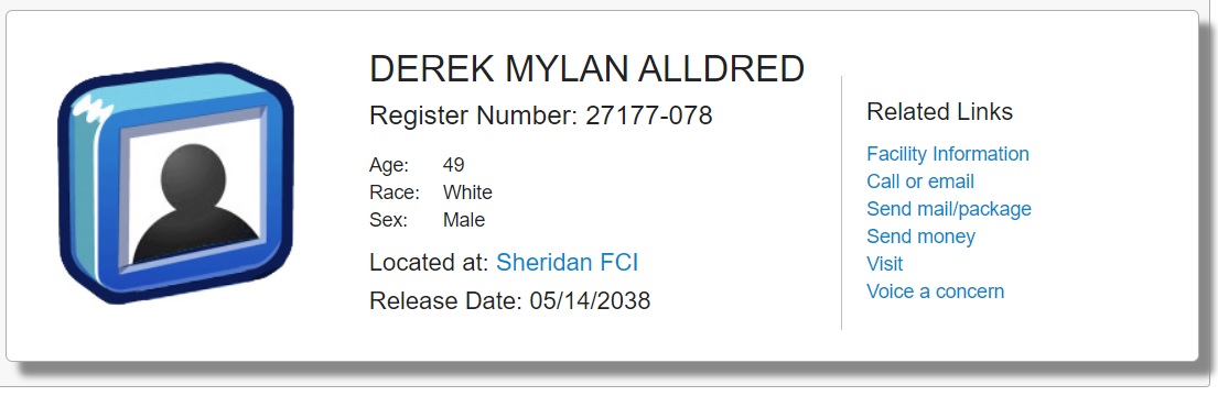 Derek Alldred Prison Records