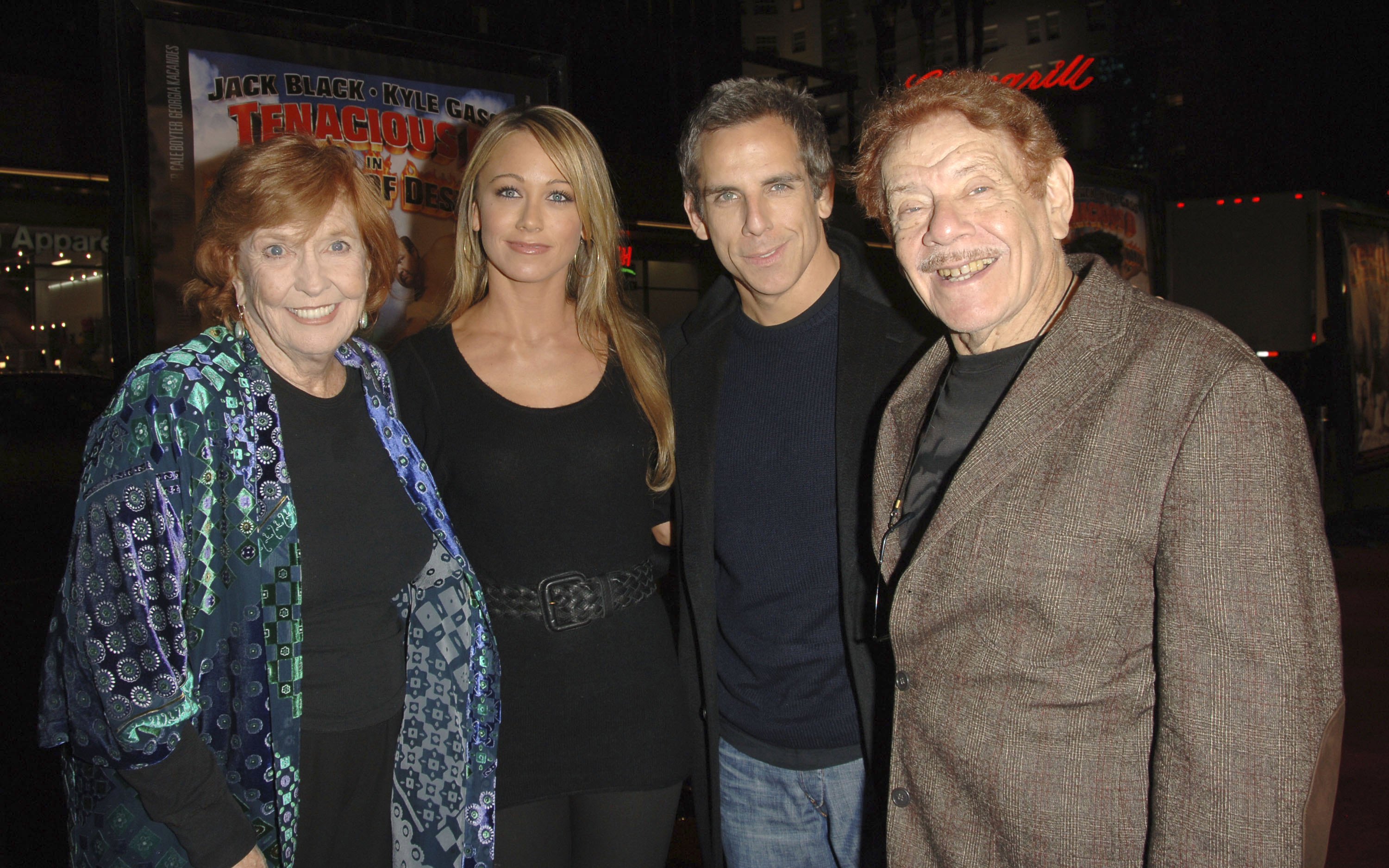 Anne Meara, Christine Taylor, Ben Stiller and Jerry Stiller