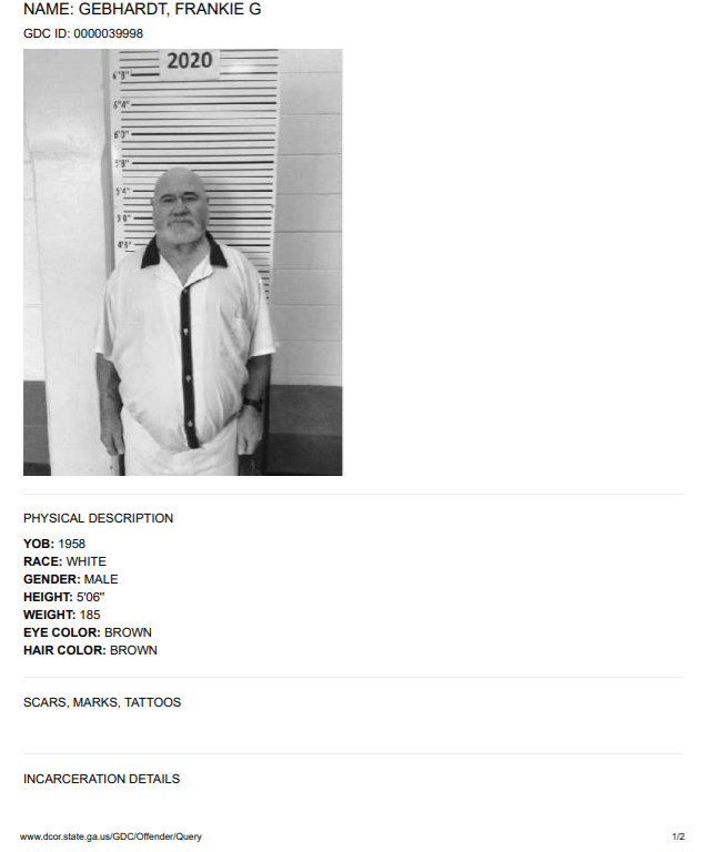 Frankie Gebhardt Prison Record