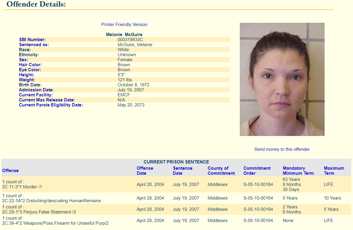 Melanie McGuire prison record