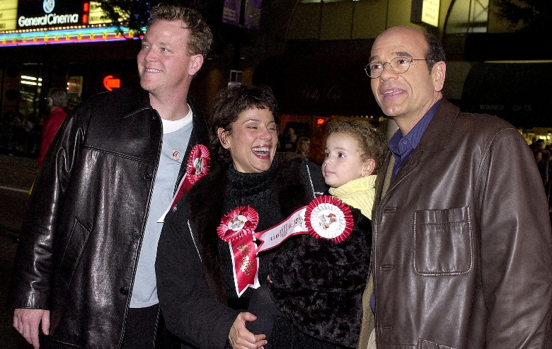 Robert Duncan McNeill, Roxann Dawson, her daughter Emma, and Robert Picardo arrive at the Hollywood Christmas Parade