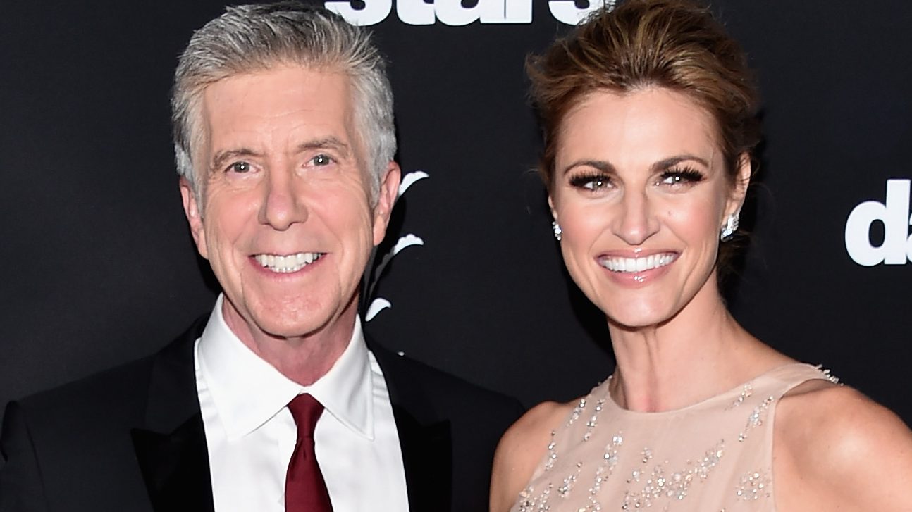 TV hosts Tom Bergeron and Erin Andrews attend ABC's "Dancing With The Stars" Season 23 Finale