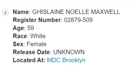 ghislaine maxwell prison records