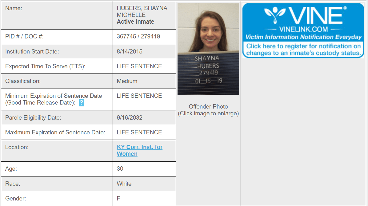 shayna huber prison record