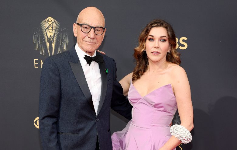 Patrick Stewart and Sunny Ozell attend the 73rd Primetime Emmy Awards at L.A. LIVE on September 19, 2021 in Los Angeles, California