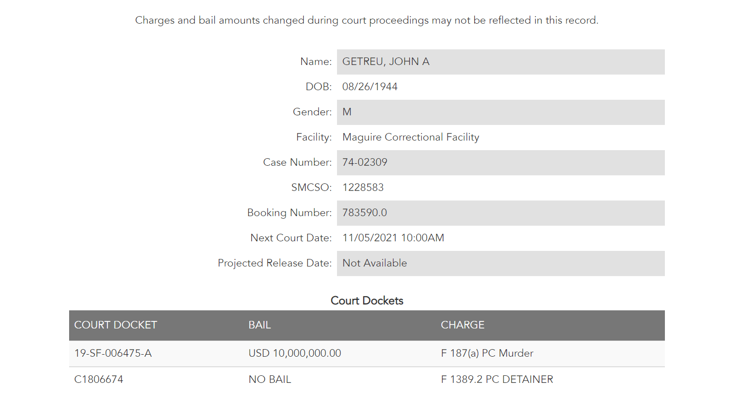 john arthur getreu jail record