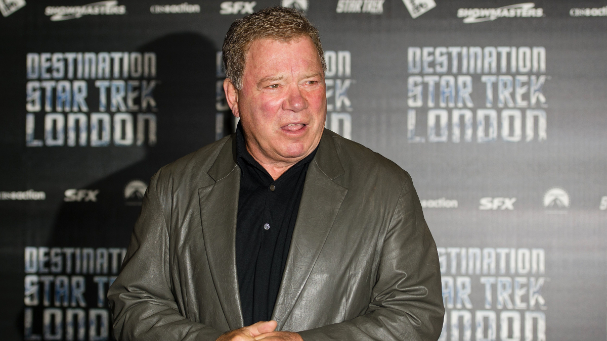 William Shatner arrives at the opening of "Destination Star Trek London", first official Star Trek event in the UK in a decade, at the ExCel centre in east London on October 19, 2012