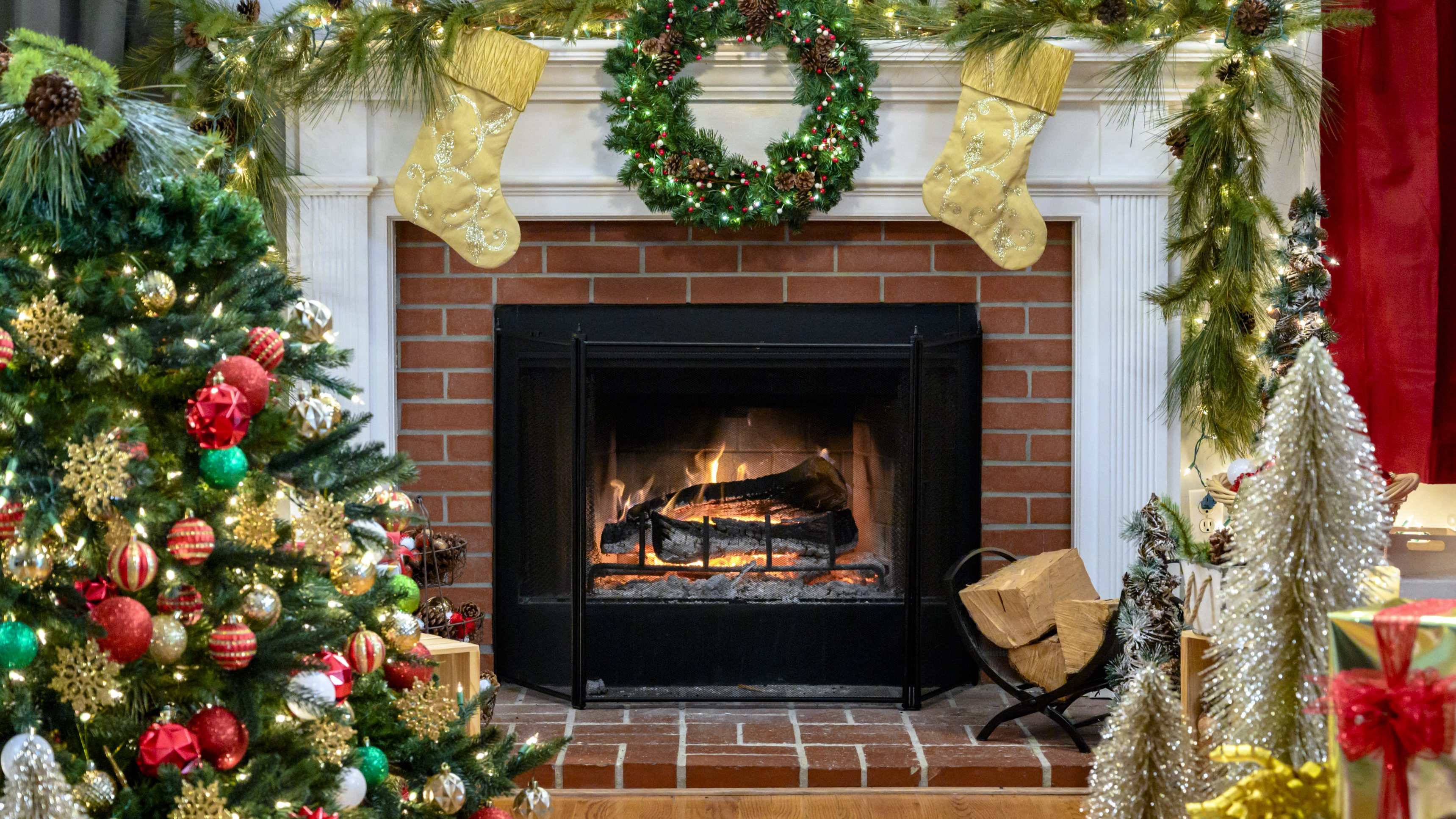 A photo from a previous year's yule log special on Hallmark.