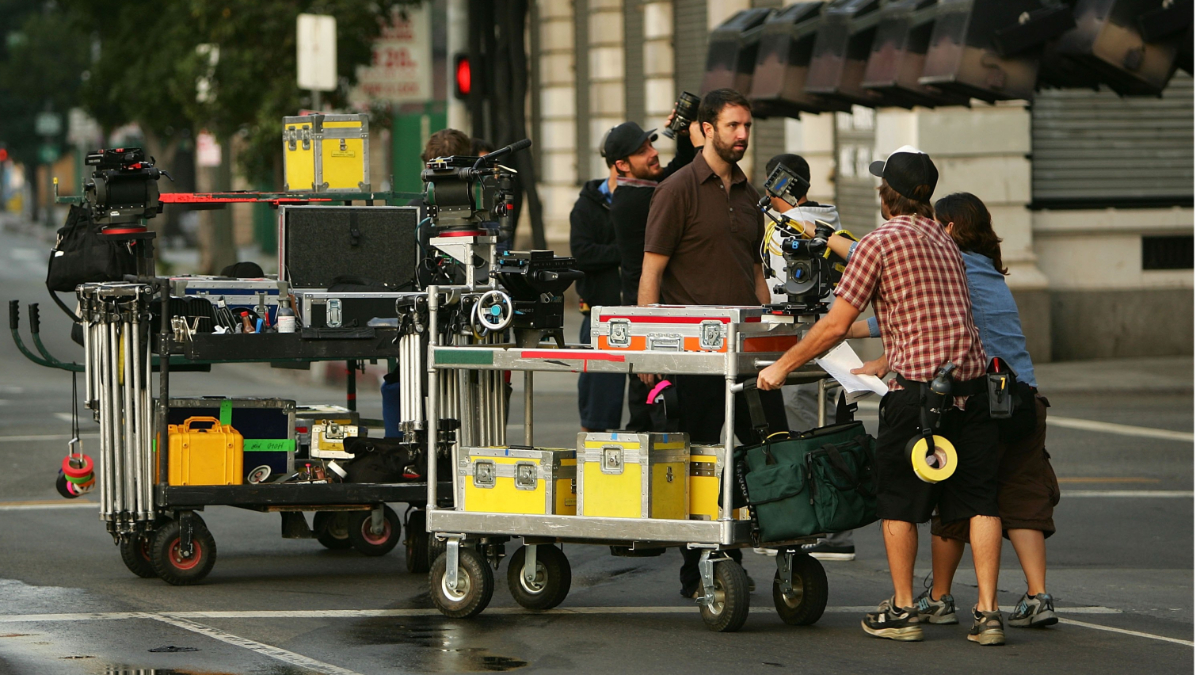 A movie set.