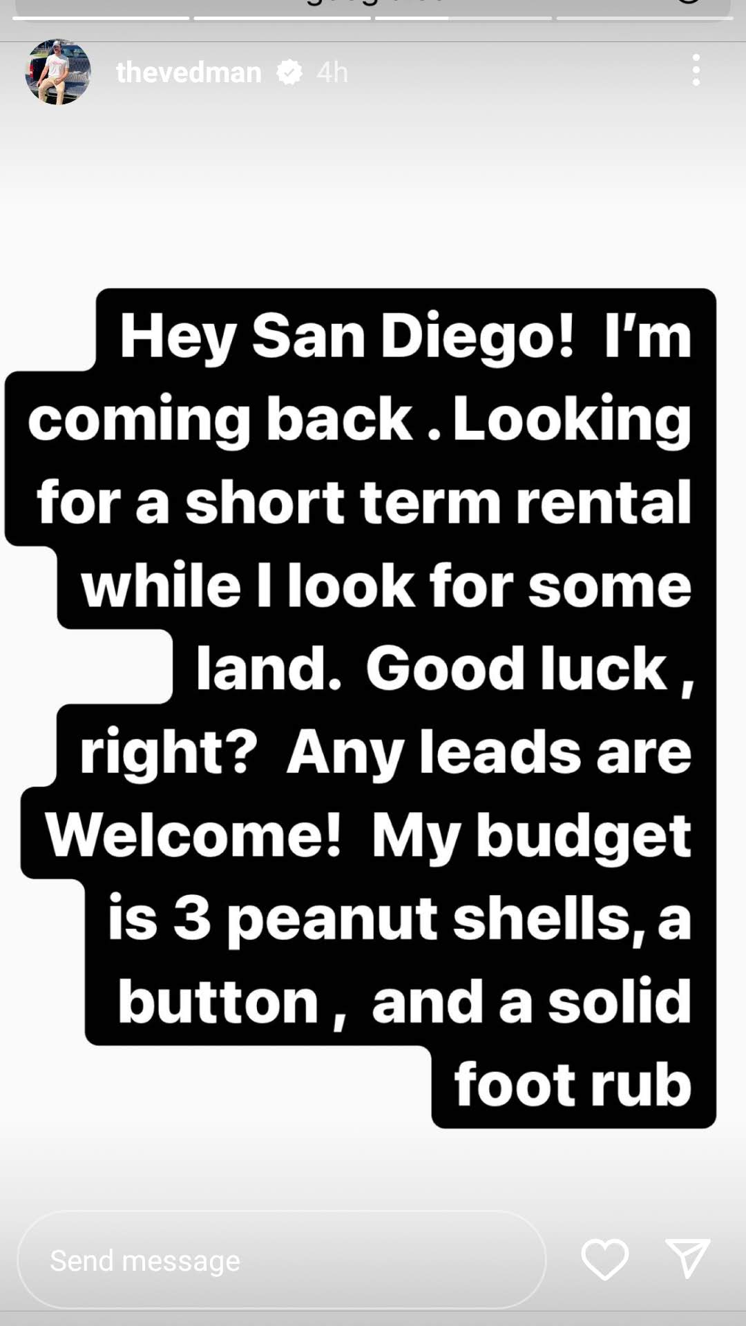 John Pringle's Instagram Story