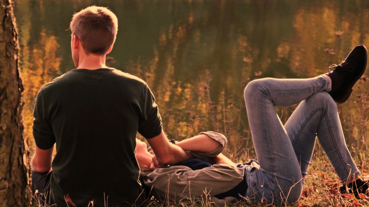Couple in woods