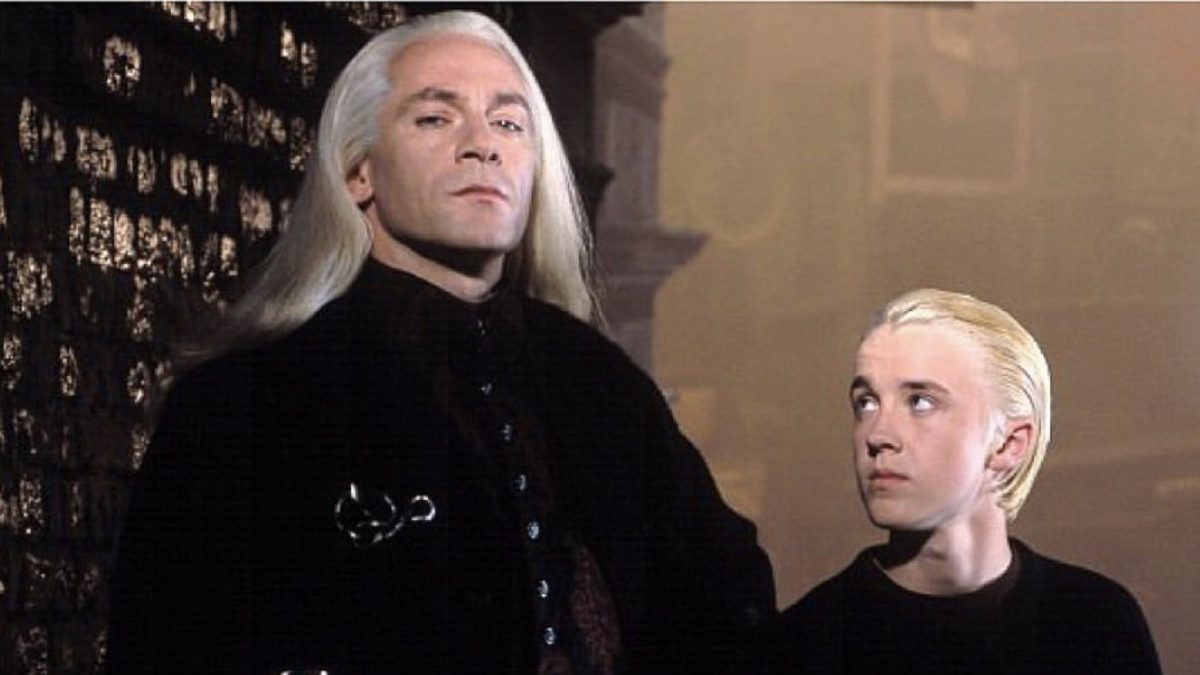 Jason Isaacs and Tom Felton