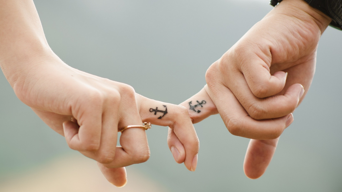 A couple's hands.