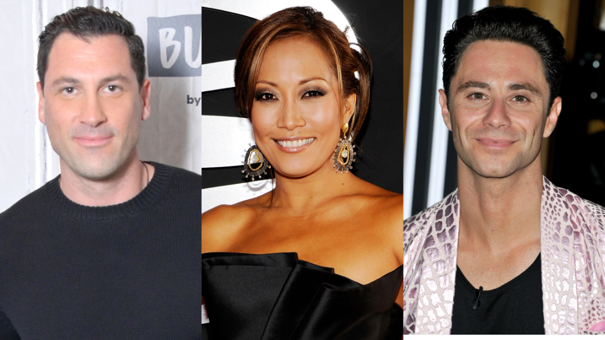 Maks Chmerkovskiy, Carrie Ann Inaba, and Sasha Farber.