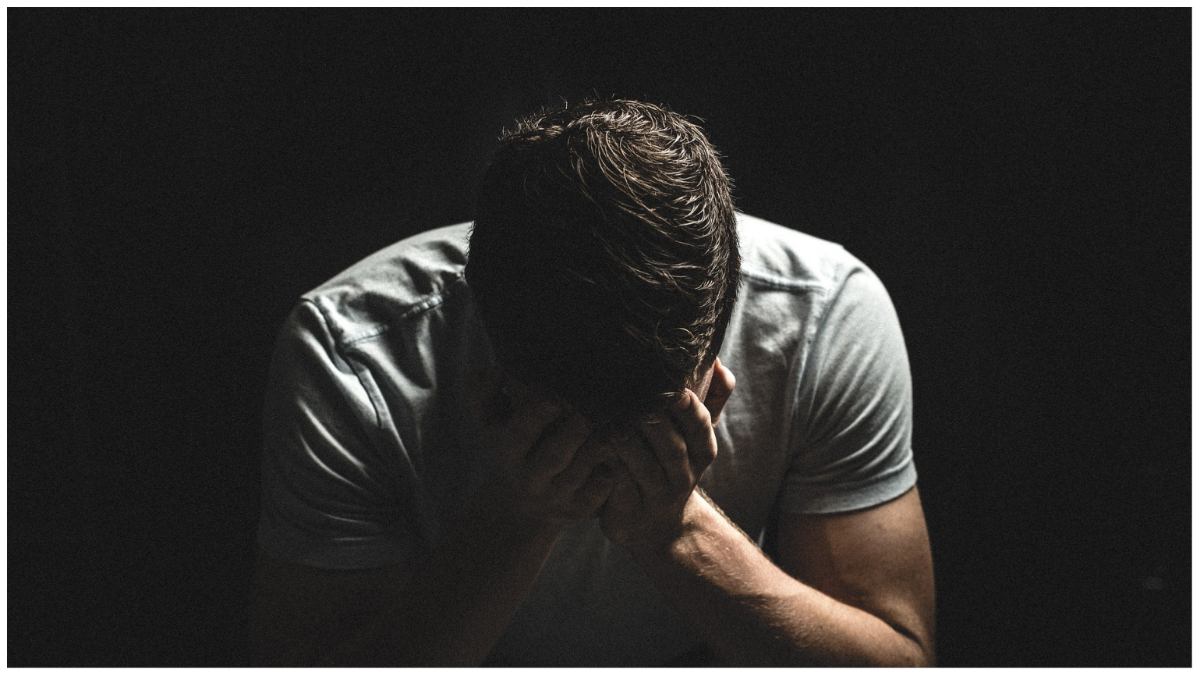 A man crying
